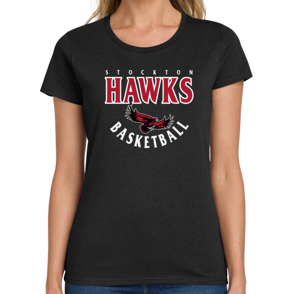 Stockton Hawks - Ladies Heavy Cotton 100% Cotton T Shirt Thumbnail